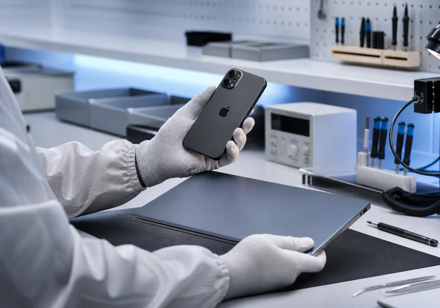 Quality control of a refurbished smartphone and computer