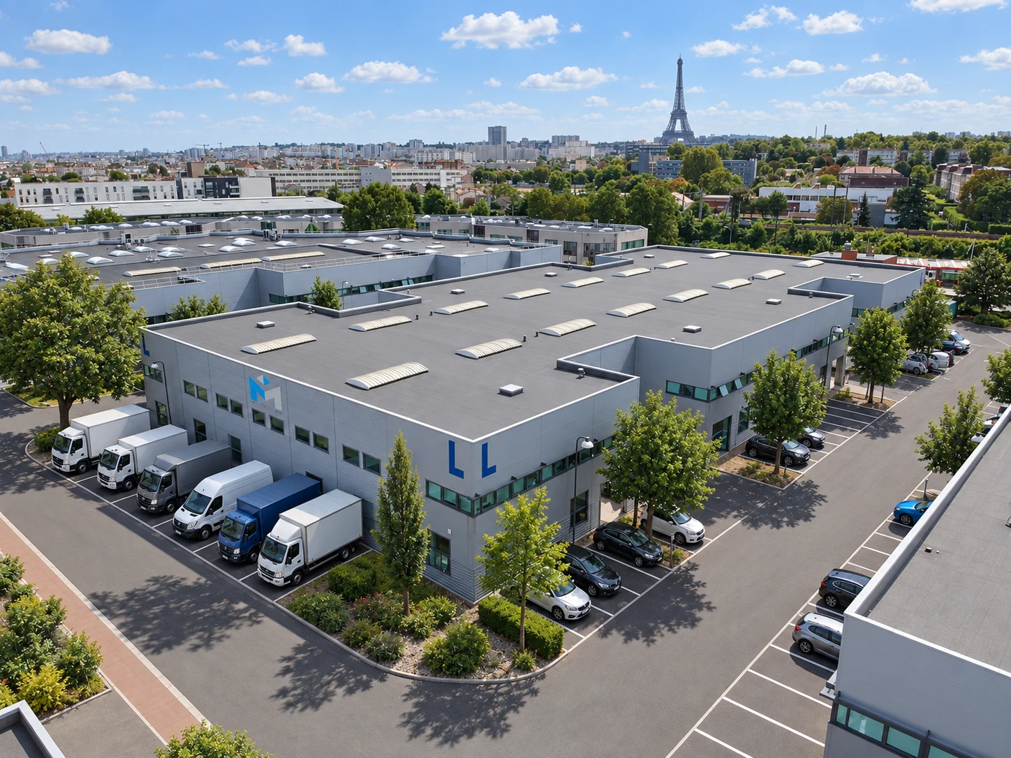 Vue aérienne du site logistique Multitec à Ivry-sur-Seine