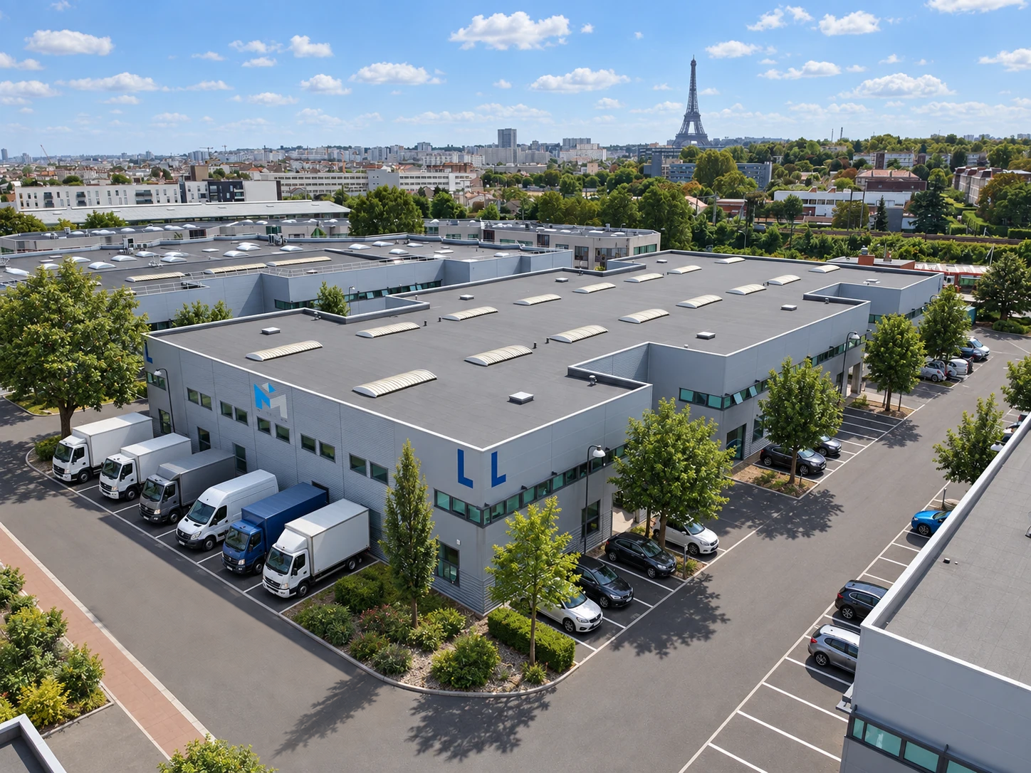 Vue aérienne du site logistique Multitec à Ivry-sur-Seine