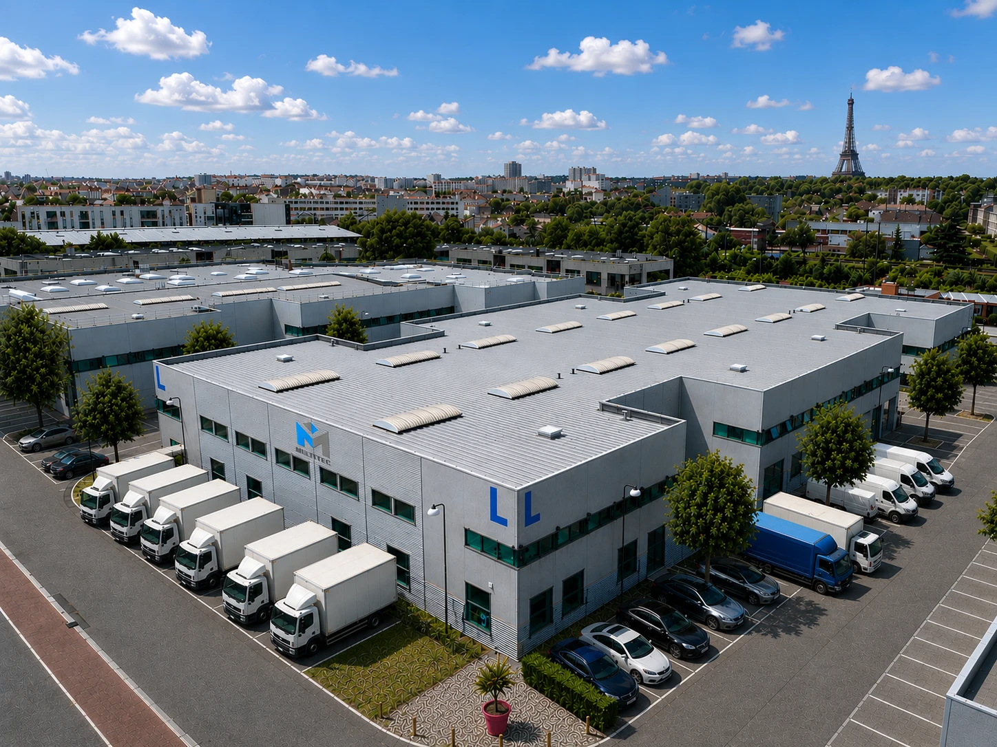 Vue aérienne du site logistique Multitec à Ivry-sur-Seine